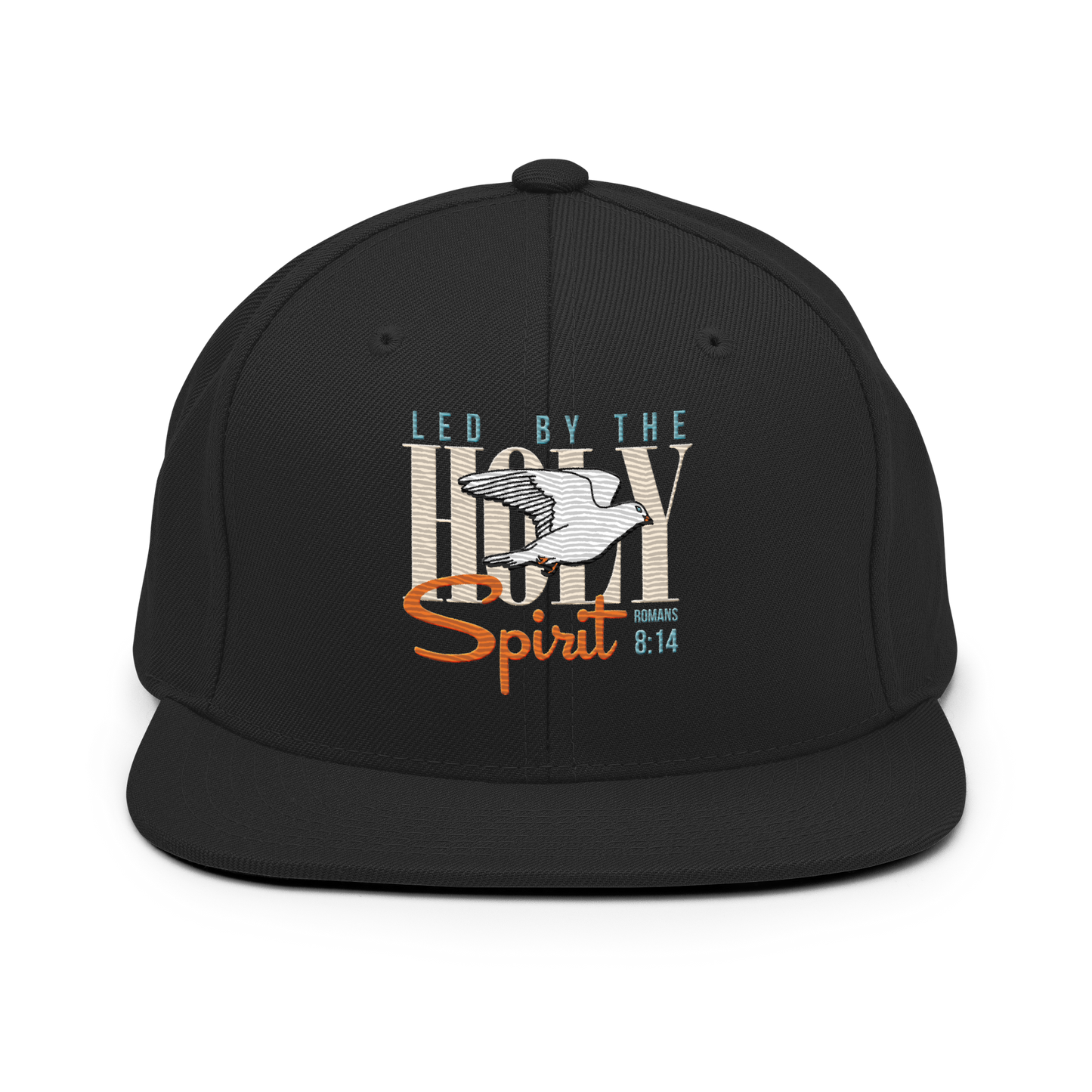 Led by the Holy Spirit black embroidered