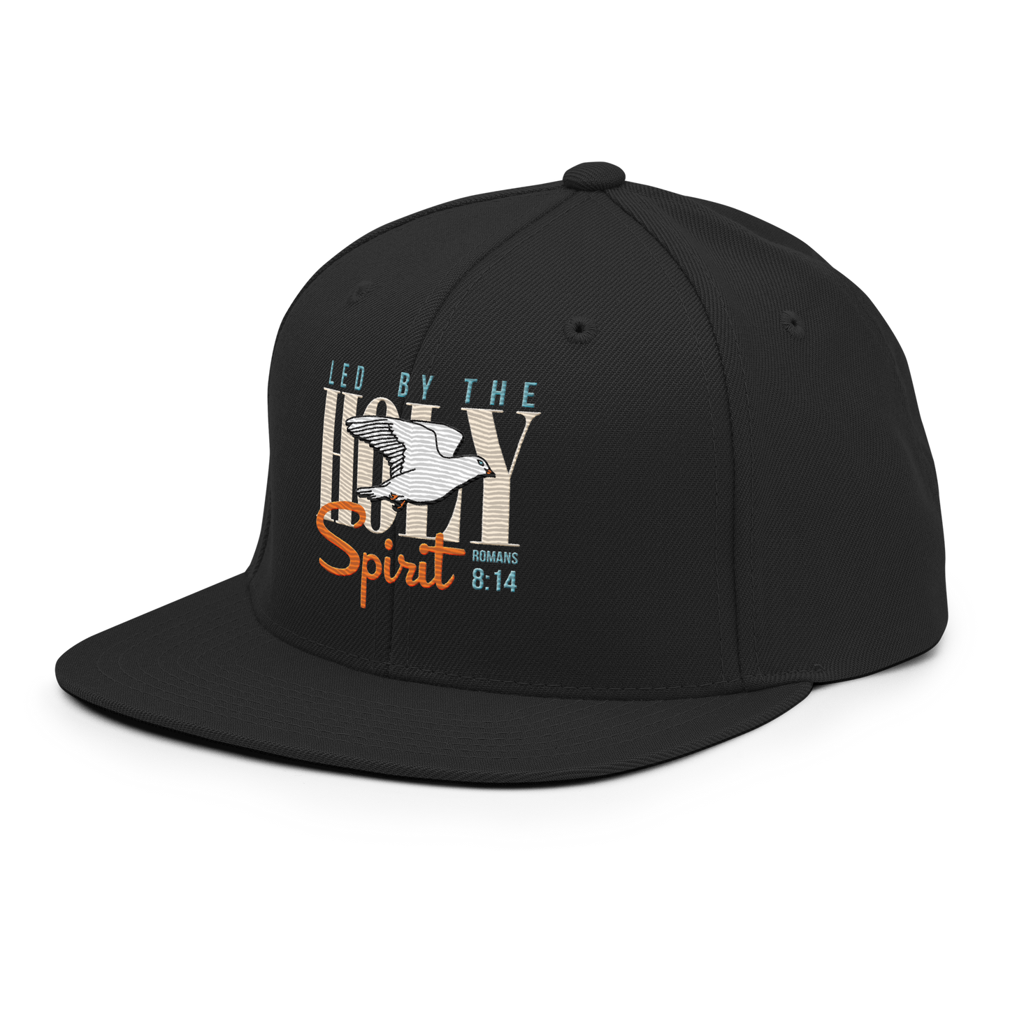 Led by the Holy Spirit black embroidered