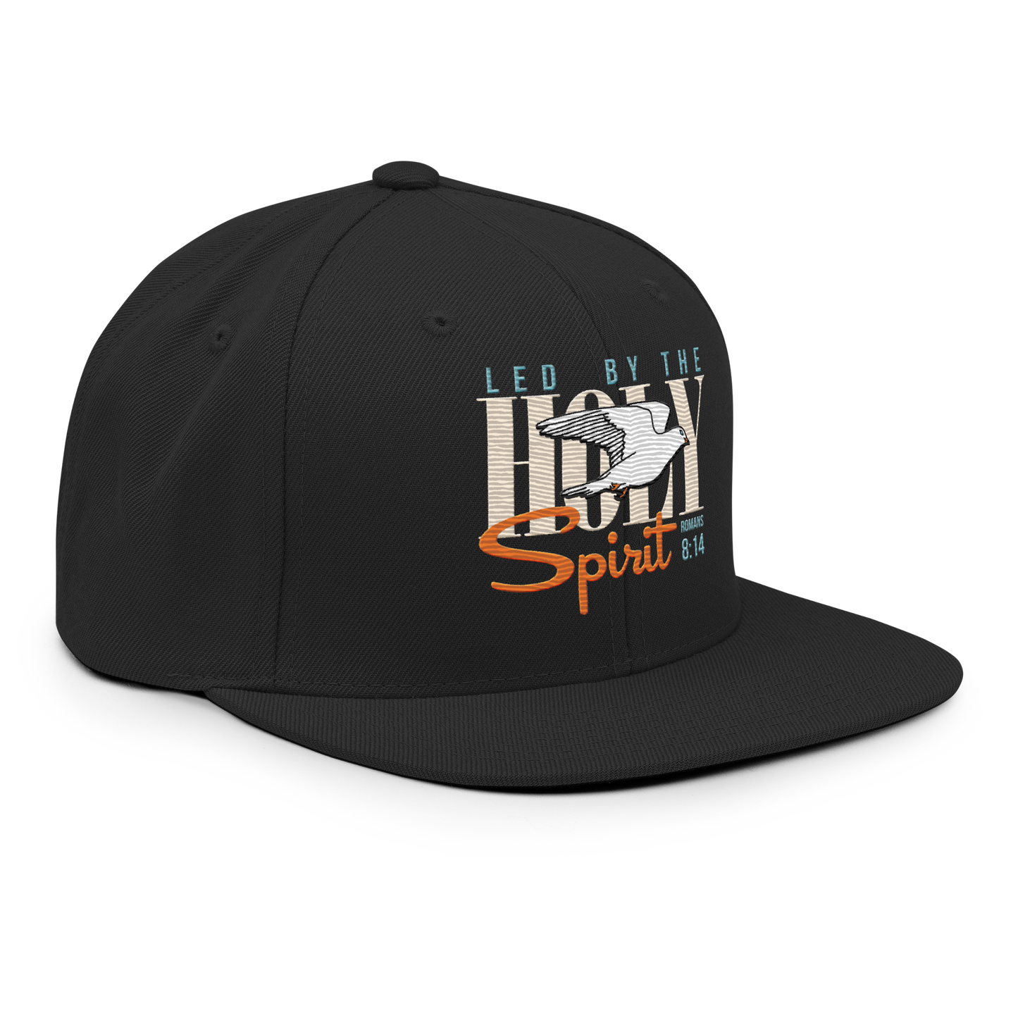 Led by the Holy Spirit black embroidered