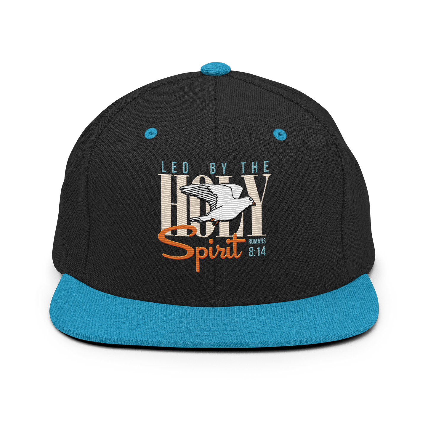 Led by the Holy Spirit black/teal embroidered