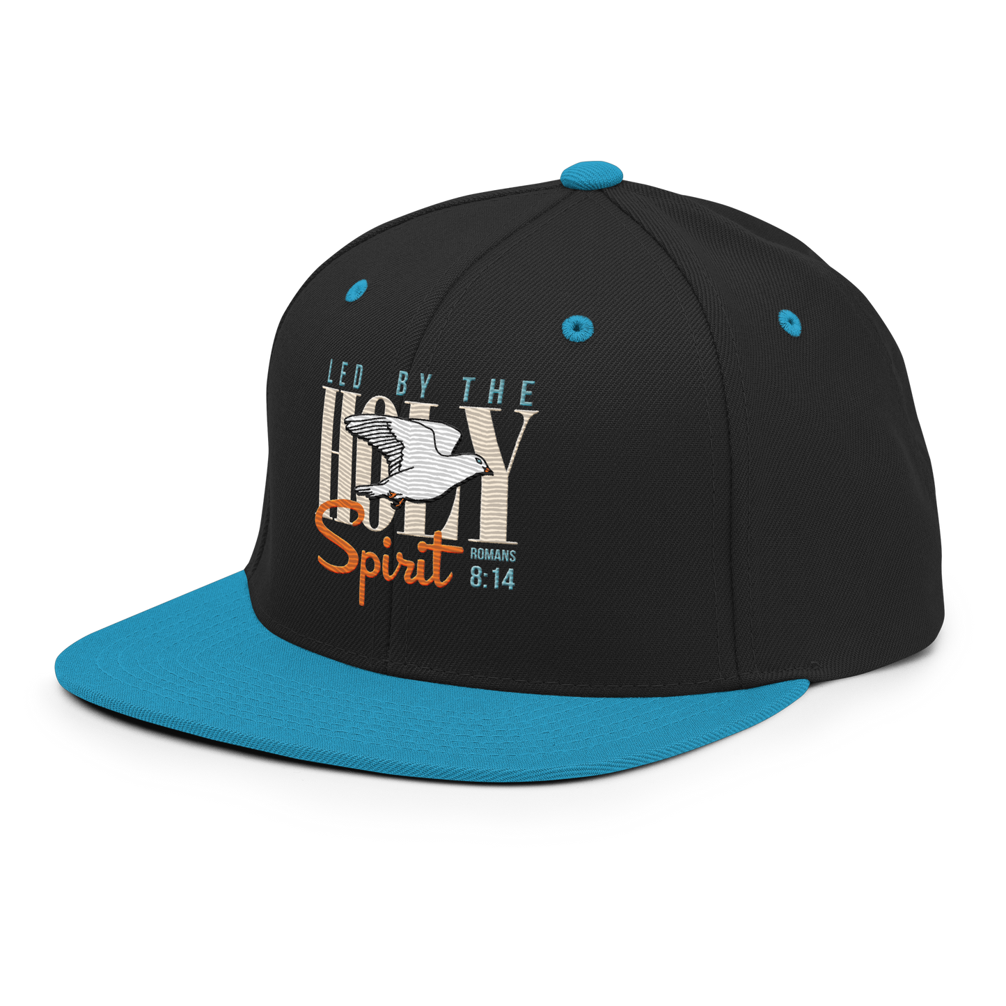 Led by the Holy Spirit black/teal embroidered