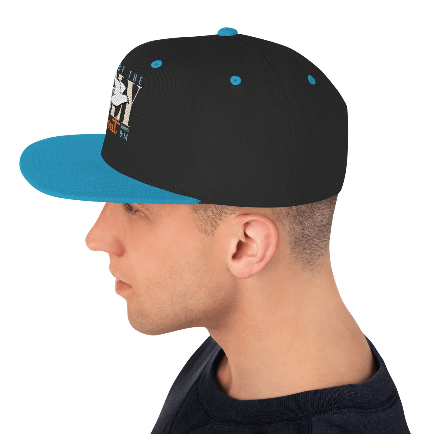 Led by the Holy Spirit black/teal embroidered