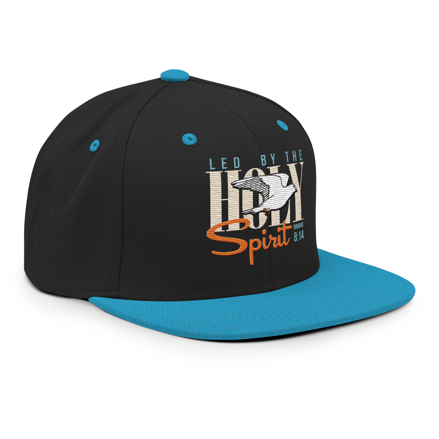 Led by the Holy Spirit black/teal embroidered