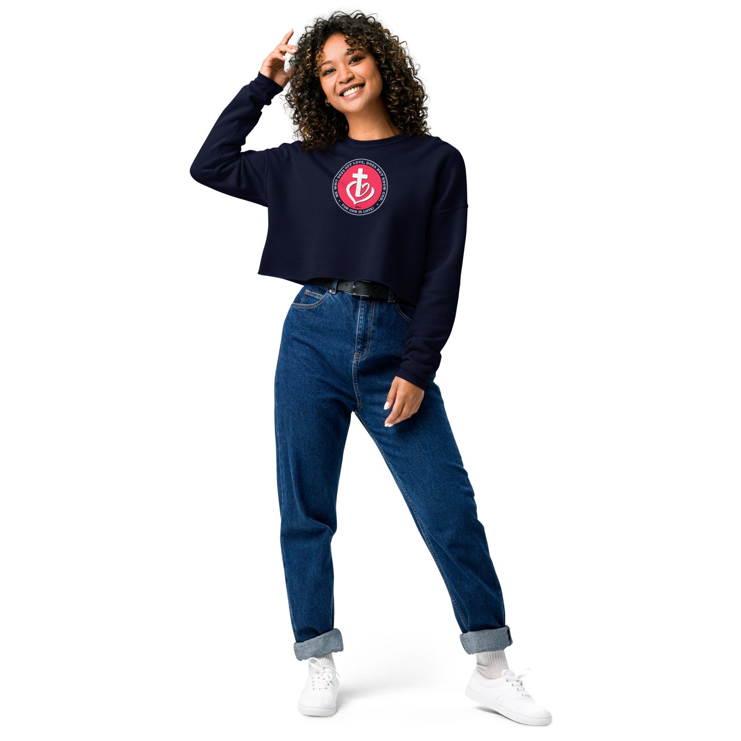 God is Love - Women's Crop Sweatshirt