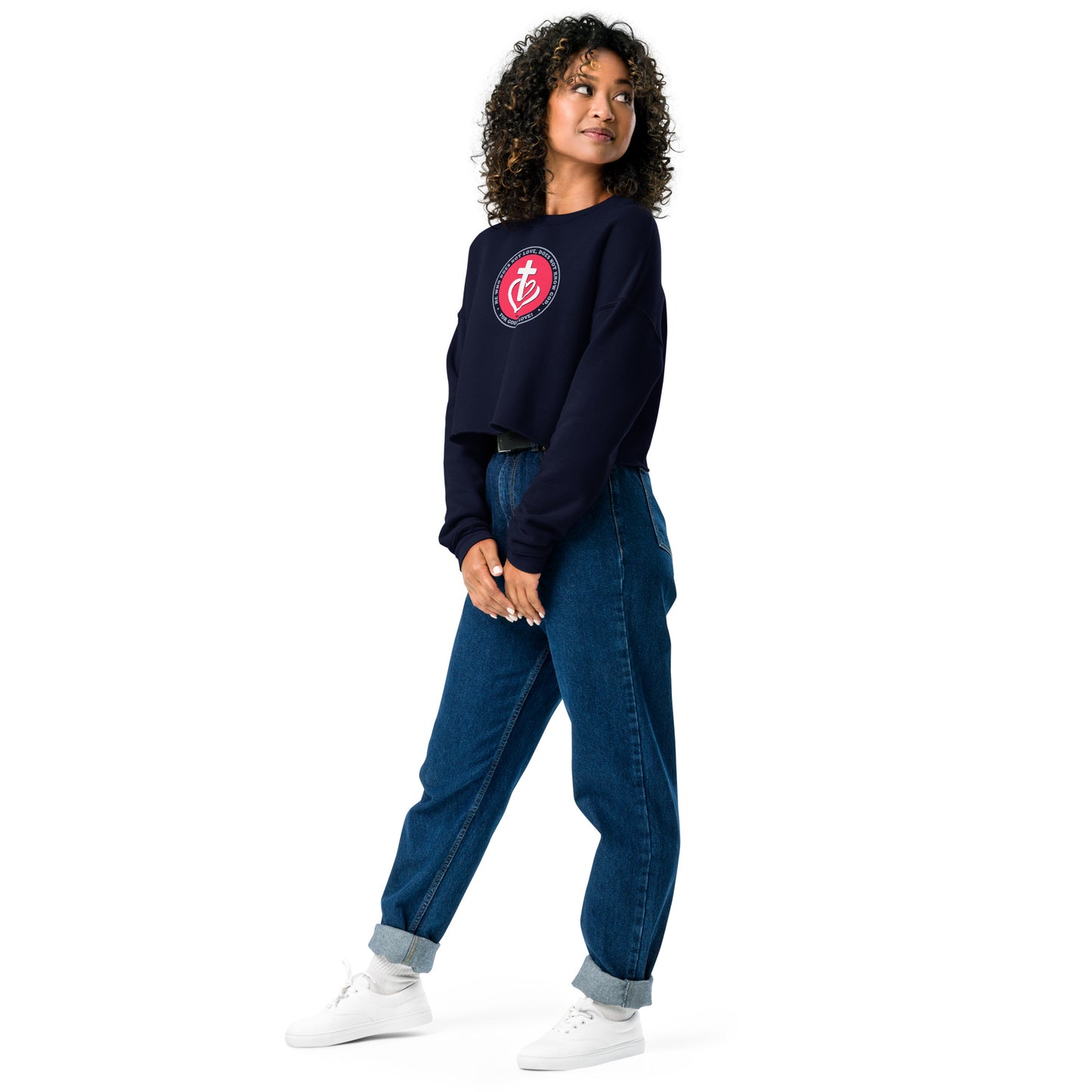 God is Love - Women's Crop Sweatshirt